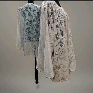 Carole Little White Long Sleeve Blouse Size 2x